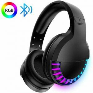 אוזניות משחק RGB ואוזניות Bluetooth אלחוטיות למיקרופון לטלפונים/PC/IPad /MAC