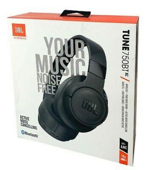 אוזניות ברמה הכי גבוהה שיש אוזניות JBL אוזניות שחורות \JBL TUNE 750BTNC Wireless Bluetooth Over-Ear ANC Headphones - Black
